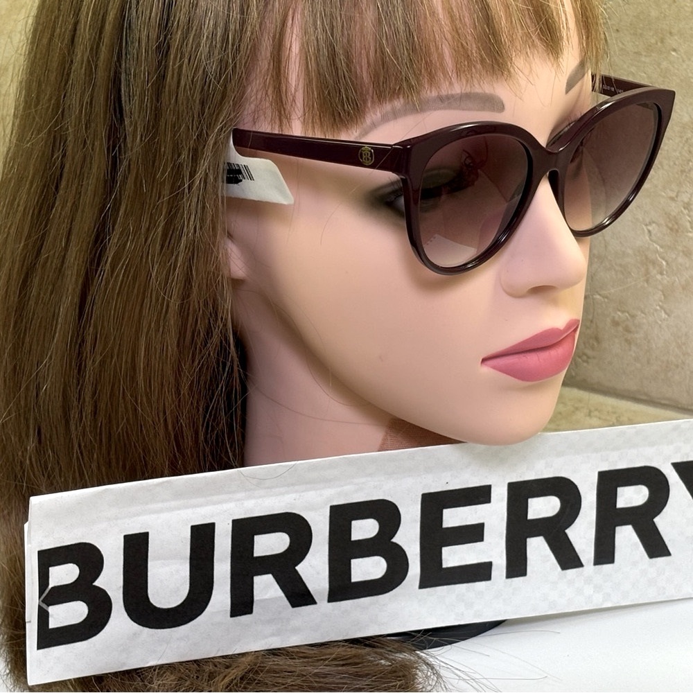 New Burberry BE4365 3979/8H Betty Bordeaux Sunglasses - Picture 4 of 12
